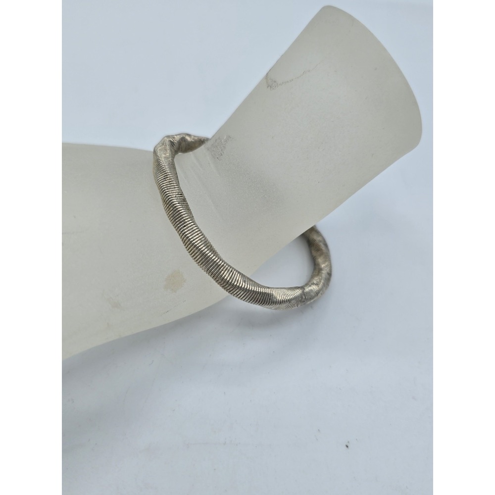 VINTAGE Silver Spiral Helix Bracelet Stretch Metal Expansion Twist Sleeve Holder
